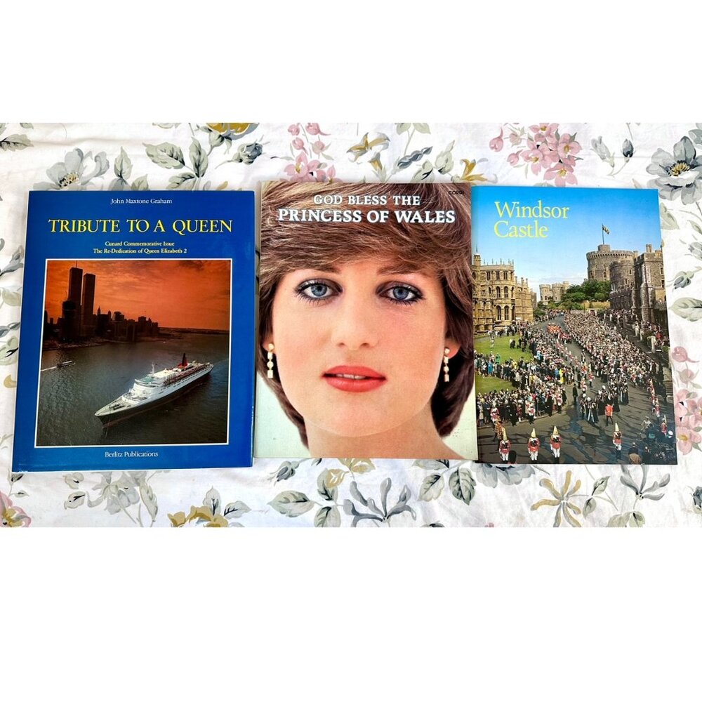Royalty Books ~ 3 books ~ Princess Diana ~ Windsor Castle ~ QE2 Cruise Ship